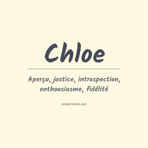 caracteristiques du prenom chloe|la chloe fille.